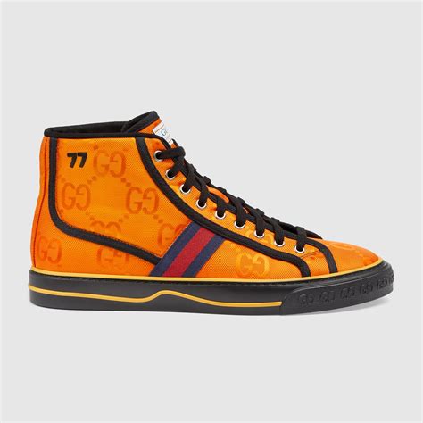 men's gucci off the grid high top sneaker orange|Gucci snake high top sneakers.